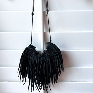 Suede Fringe Necklace